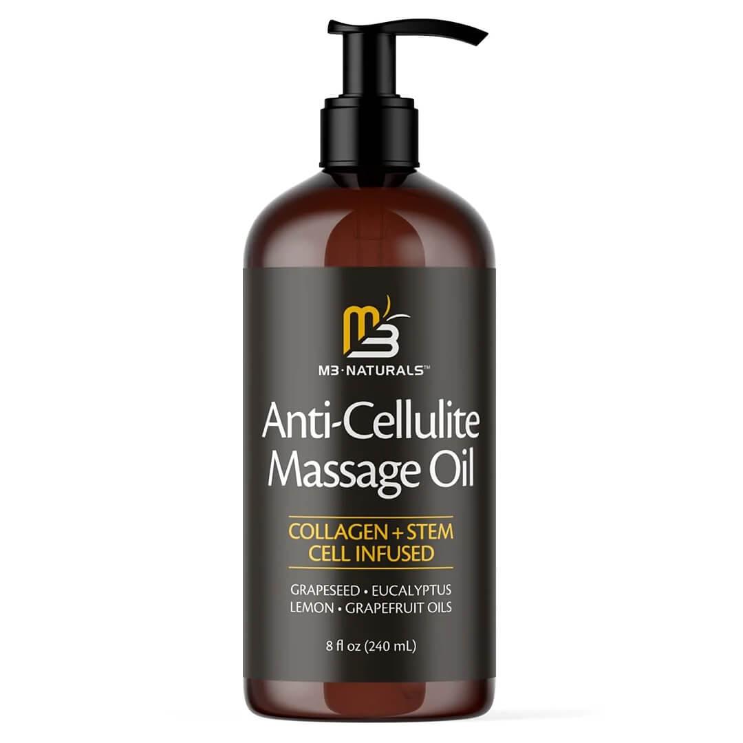 M3 NATURALS Anti-Cellulite Massage Oil Infused with Collagen and Stem Cell