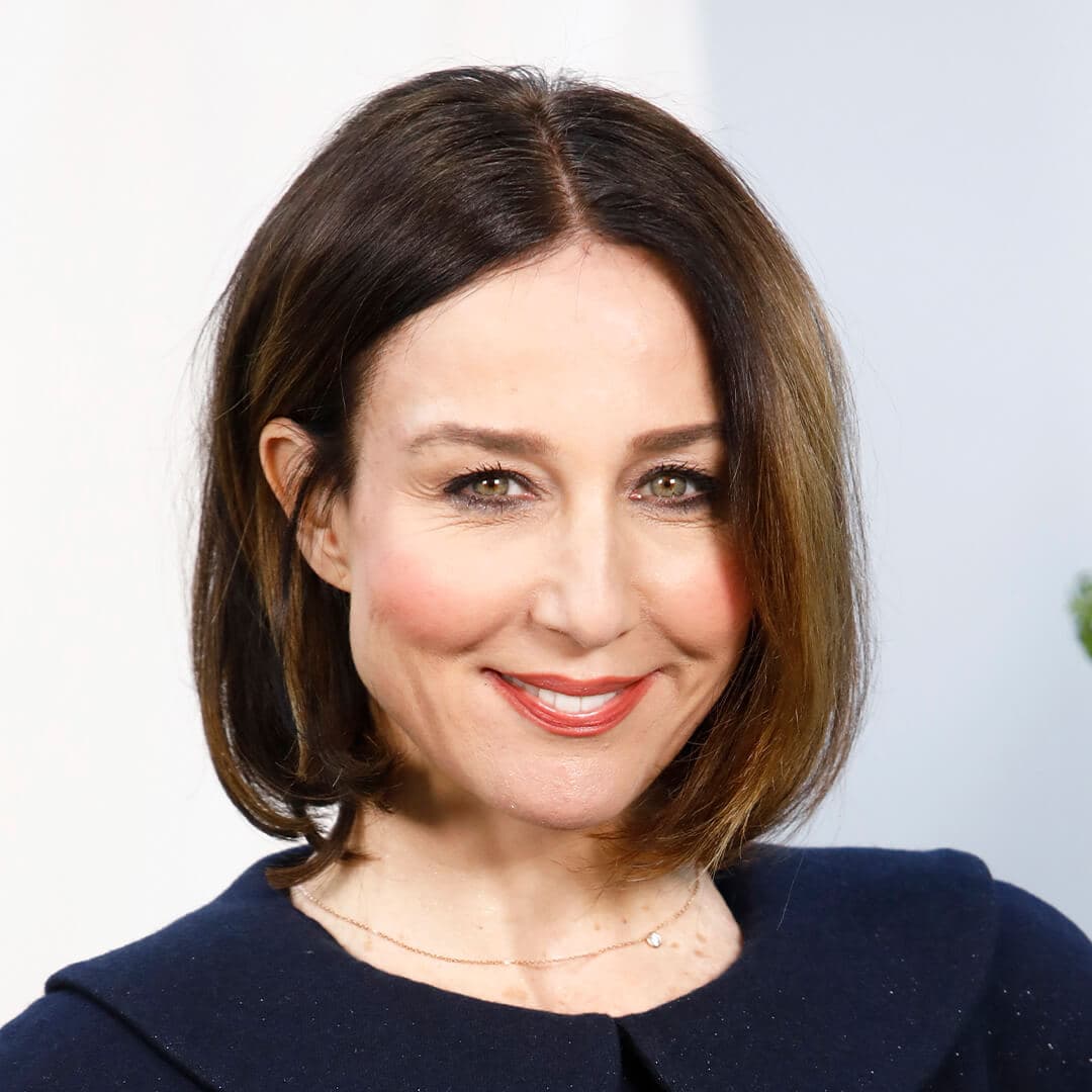 Close-up image of Elsa Zylberstein rocking a bob hairstyle