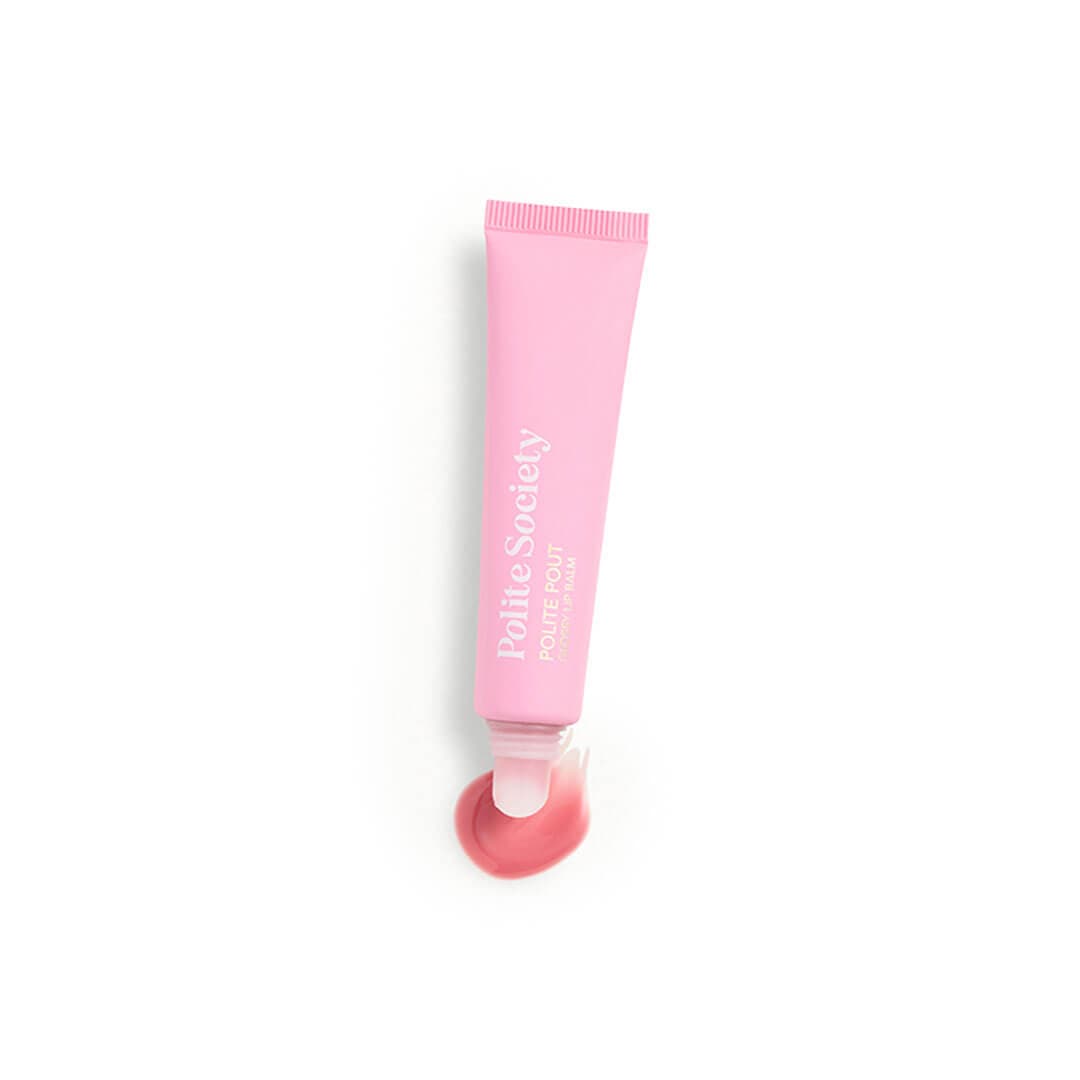 POLITE SOCIETY Polite Pout Glossy Lip Balm in Pink Grapefruit