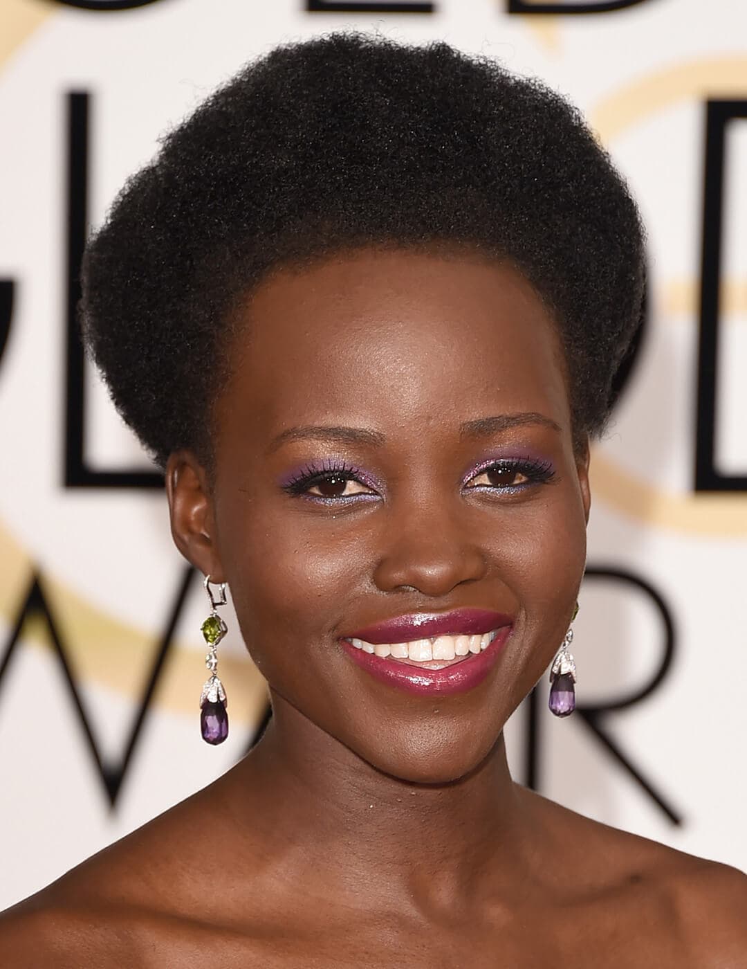 Actress Lupita Nyong'o attends the 72nd Annual Golden Globe Awards at The Beverly Hilton Hotel on January 11, 2015 in Beverly Hills, California.