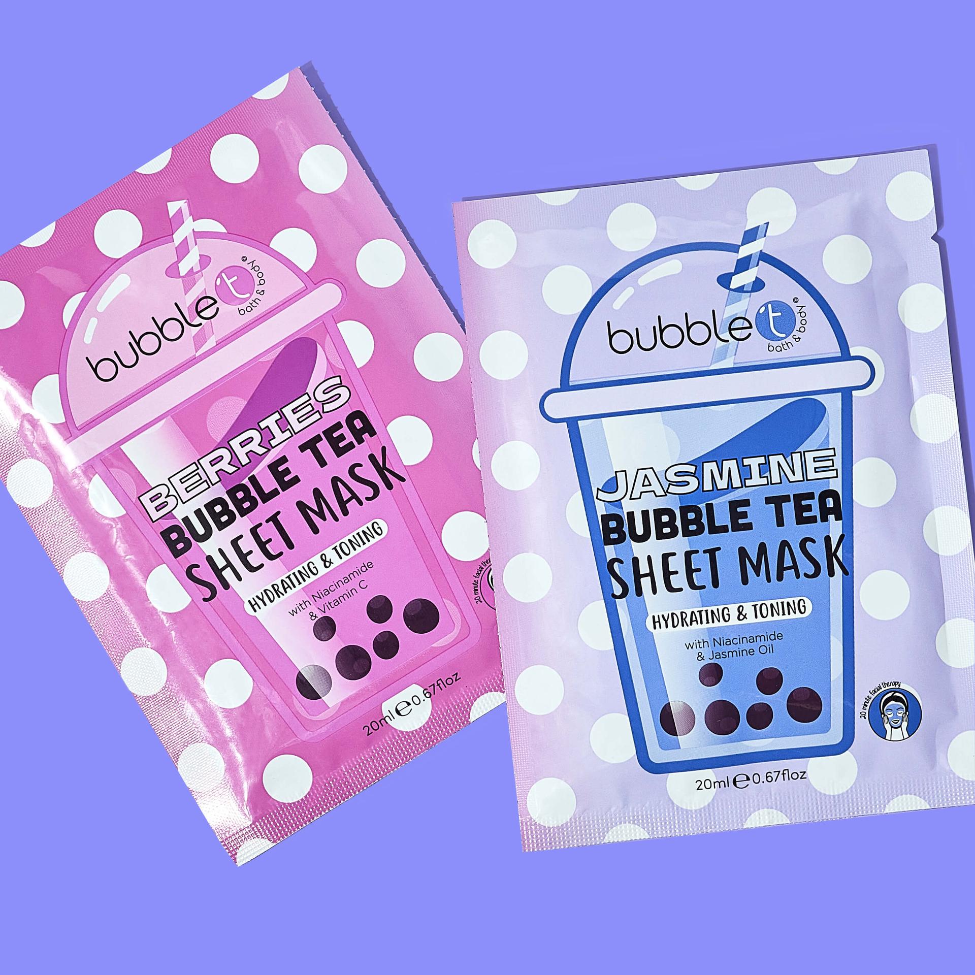 BUBBLE T COSMETICS Sheet Mask Duo in Berries and Jasmine