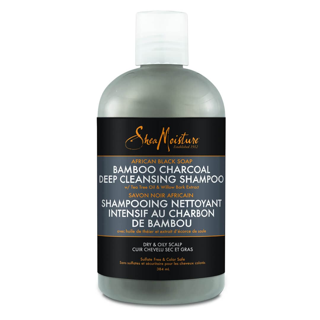SHEA MOISTURE African Black Soap Bamboo Charcoal Deep Cleansing Shampoo