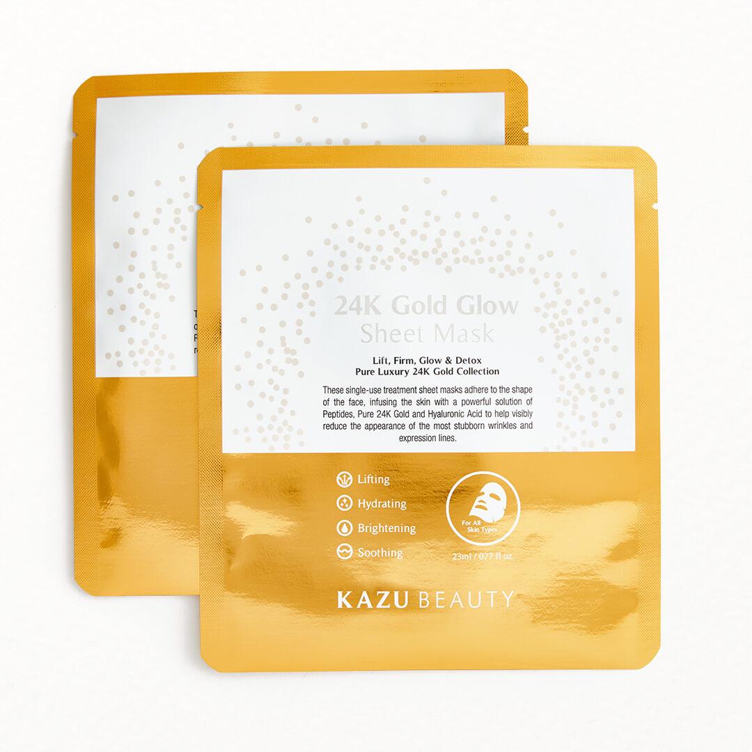 KAZU BEAUTY 24K Gold Glow Sheet Mask Duo