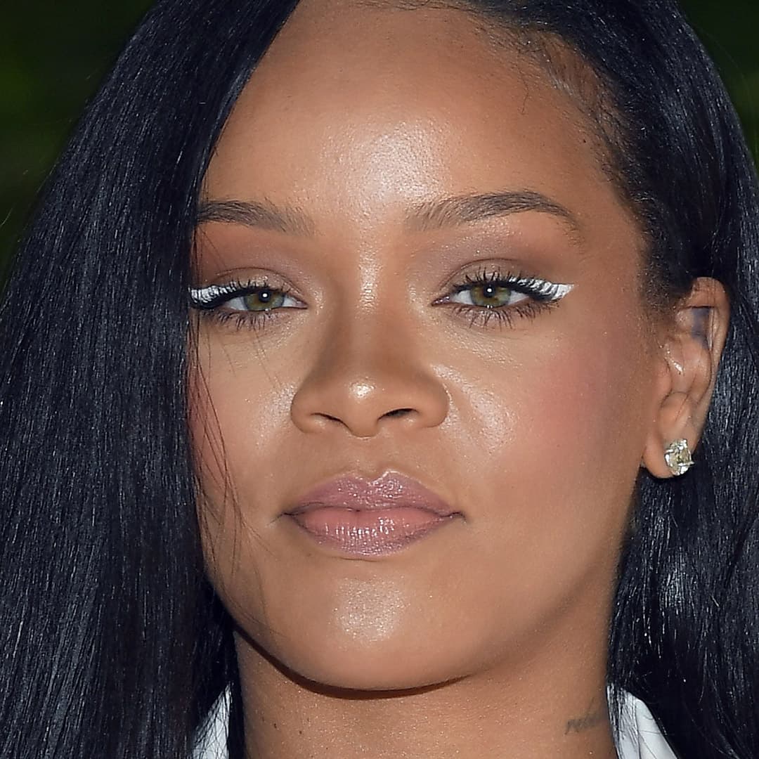 A photo of Rihanna with white eyeliner