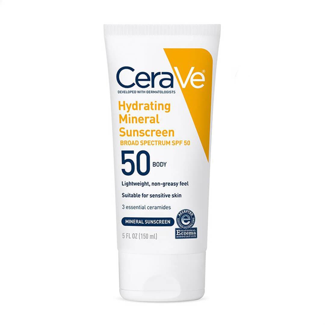 CERAVE Hydrating Mineral Sunscreen SPF 50 Body Lotion