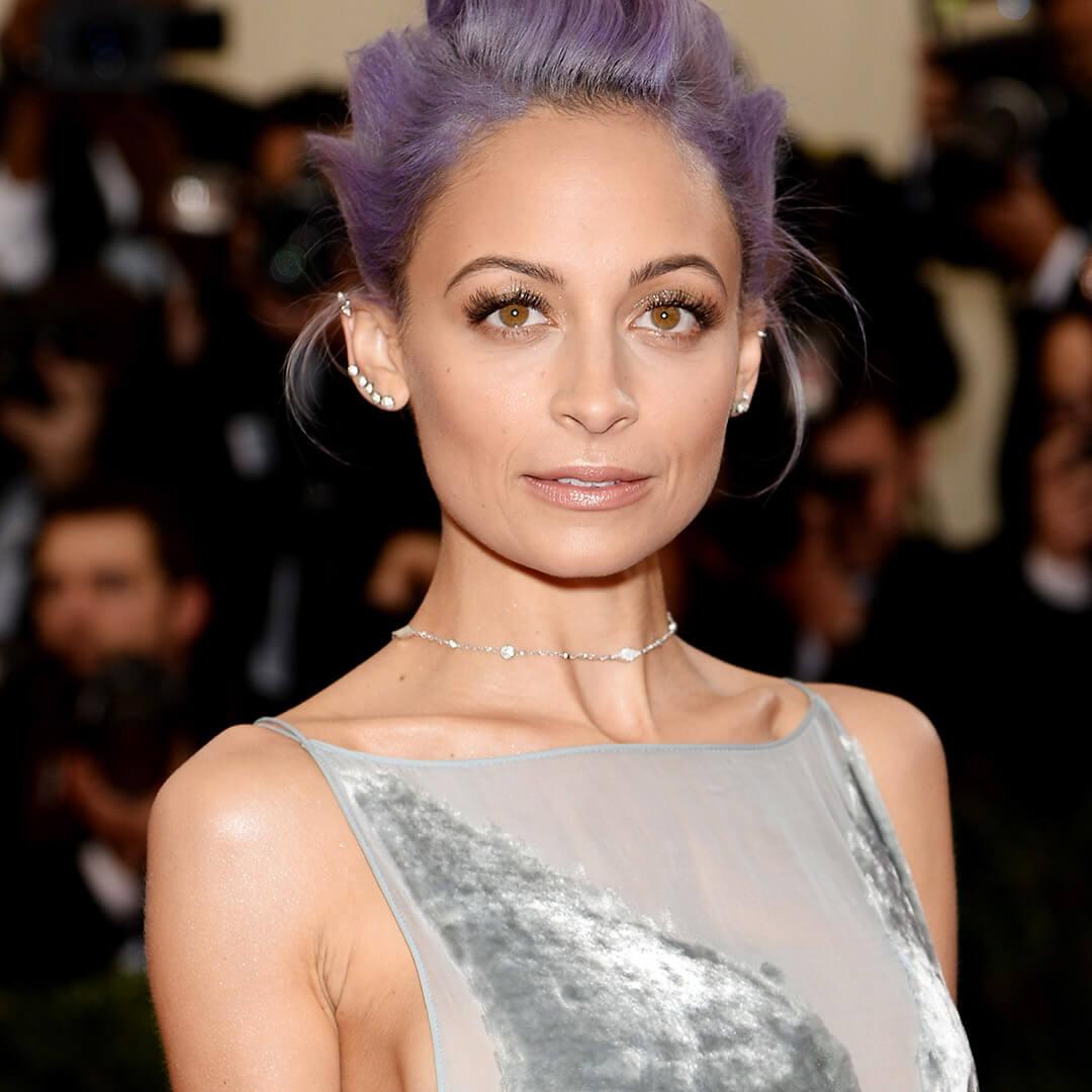 A photo of Nicole Richie with purple blonde hair