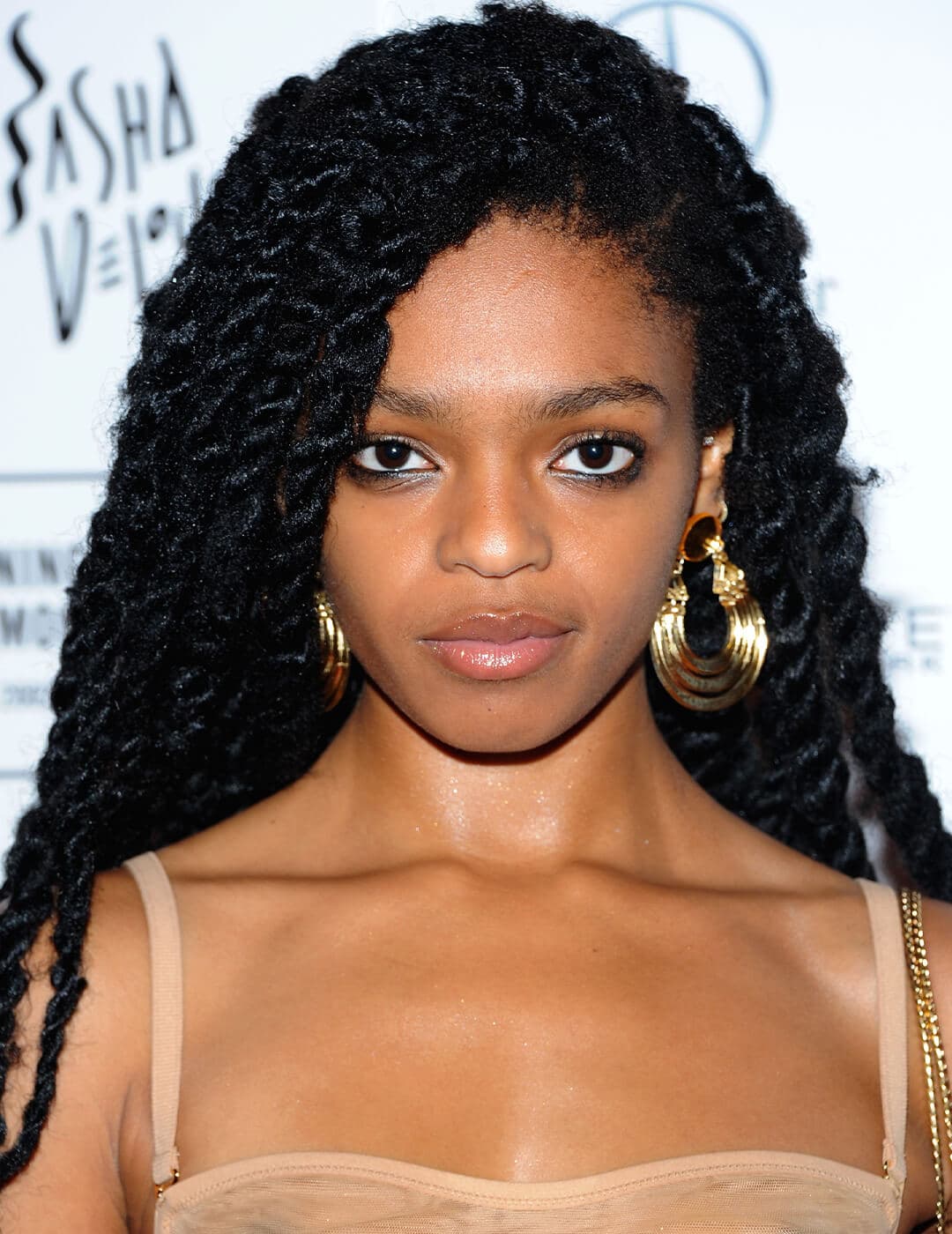 Close-up of model Selah Marley rocking a braided hairstyle