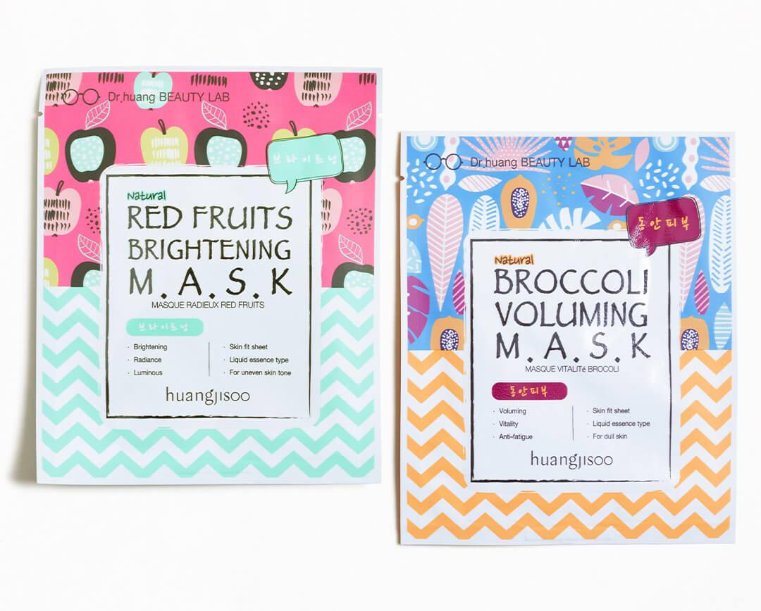 HUANGJISOO Broccoli Plumping Mask & Red Fruits Brightening Mask