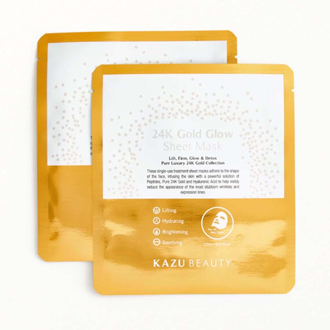 KAZU BEAUTY 24K Gold Glow Sheet Mask Duo