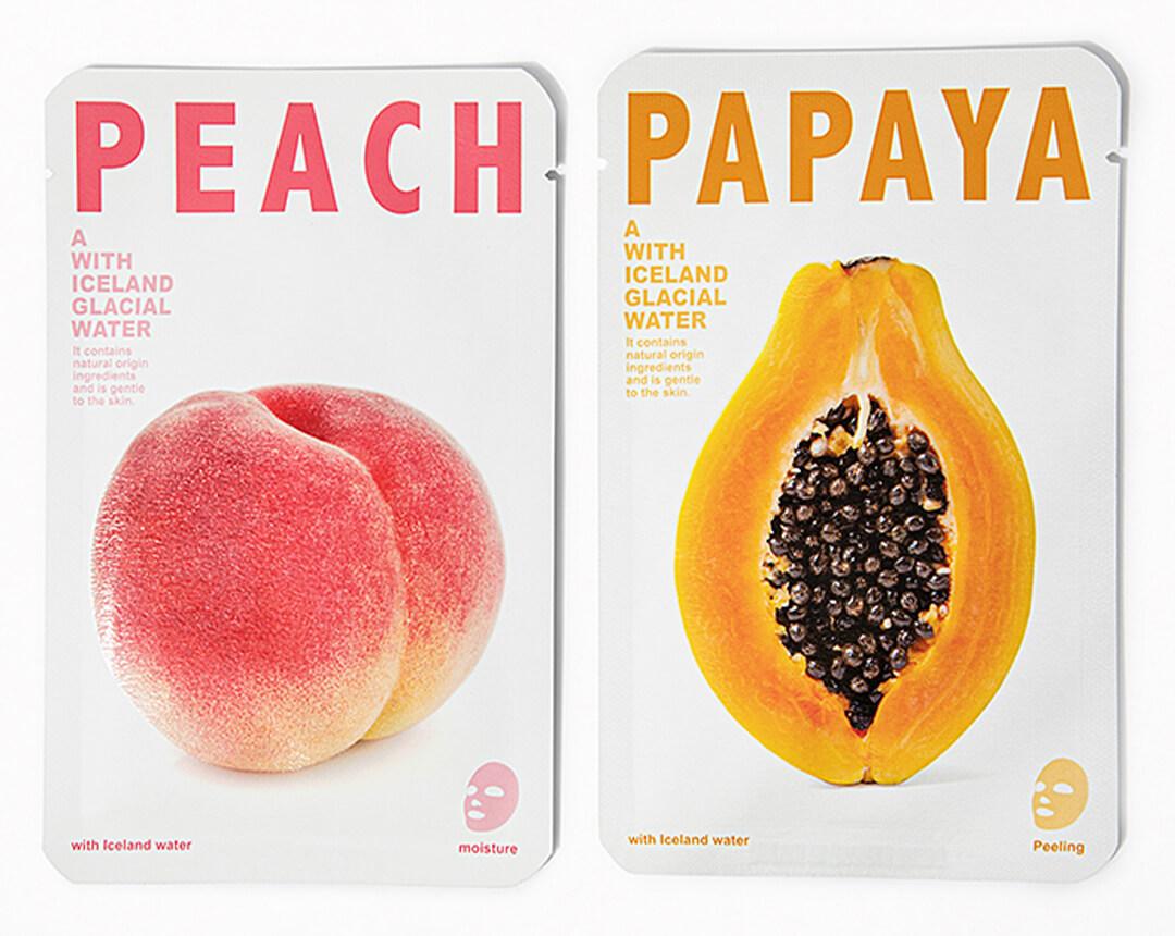 THE ICELAND Papaya + Peach Sheet Mask Duo