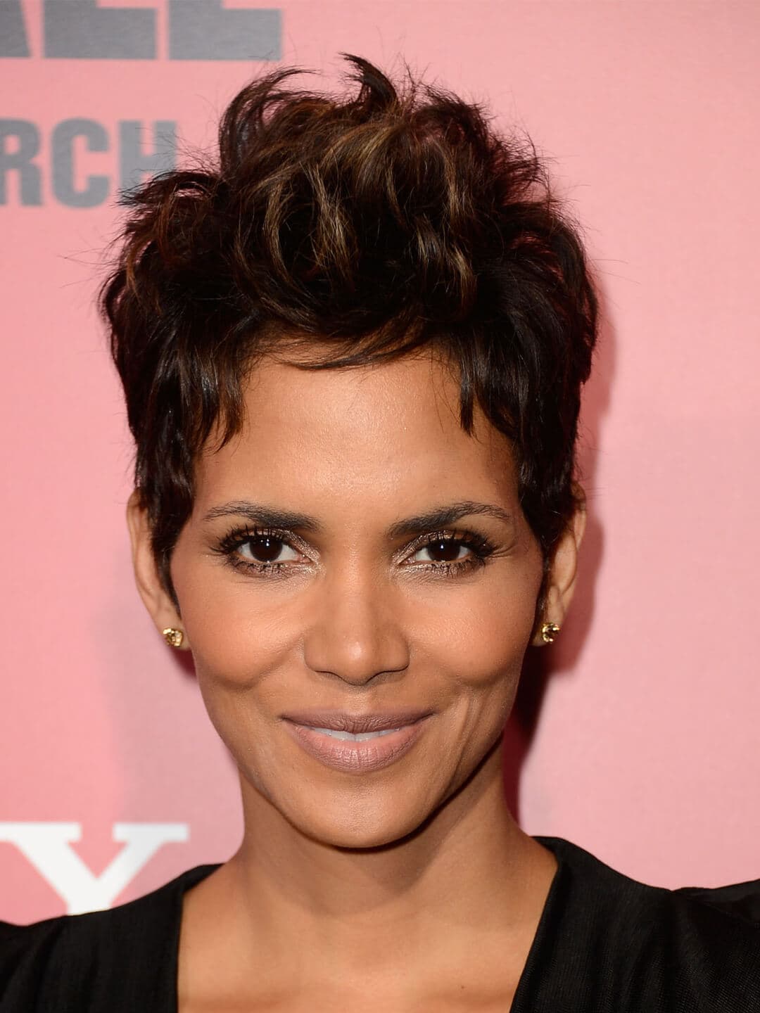 Halle Berry rocking a textured pixie cut hairstyle