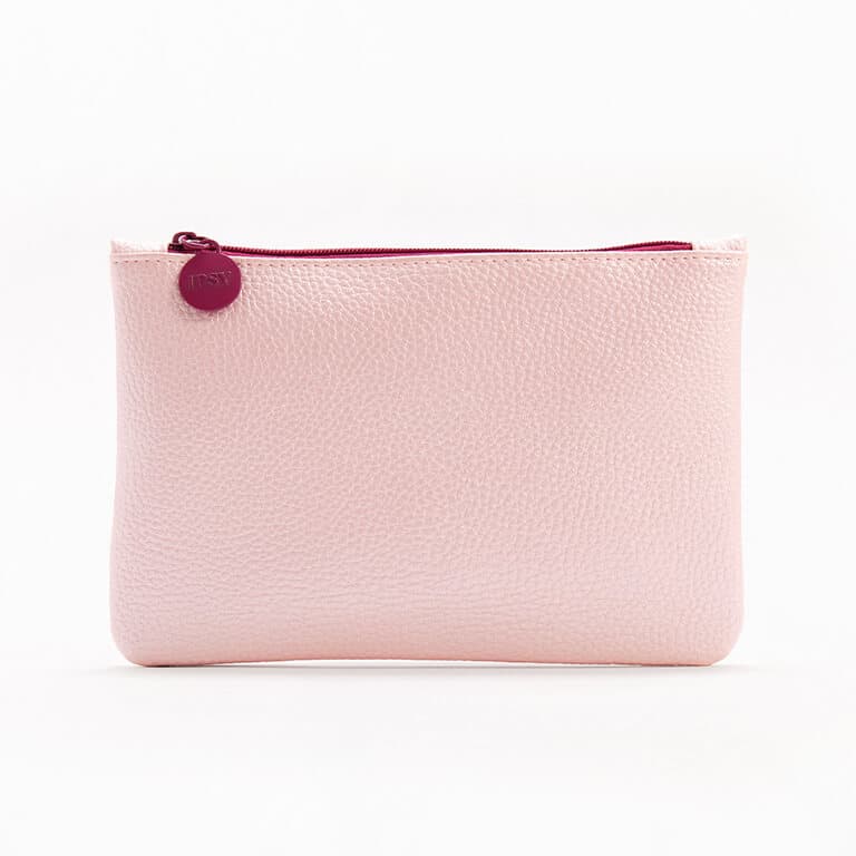 The February 2020 Glam Bag Plus design is a light pink vegan leather that goes well with everything.