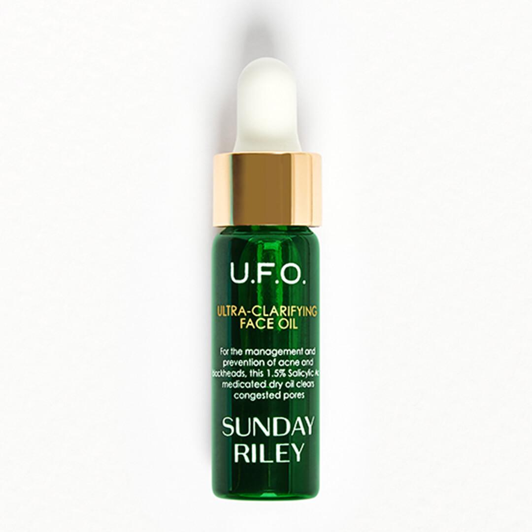 An image of SUNDAY RILEY U.F.O. Ultra Clarifying Acne Treatment Face Oil.