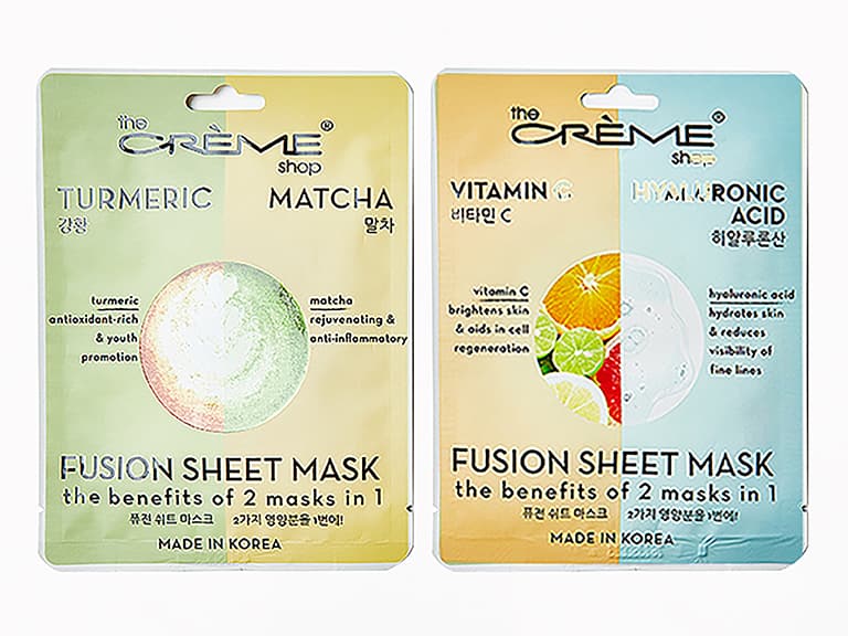 THE CRÈME SHOP Turmeric Matcha +Hyaluronic Acid 2-in-1 Fusion Sheet Mask Duo
