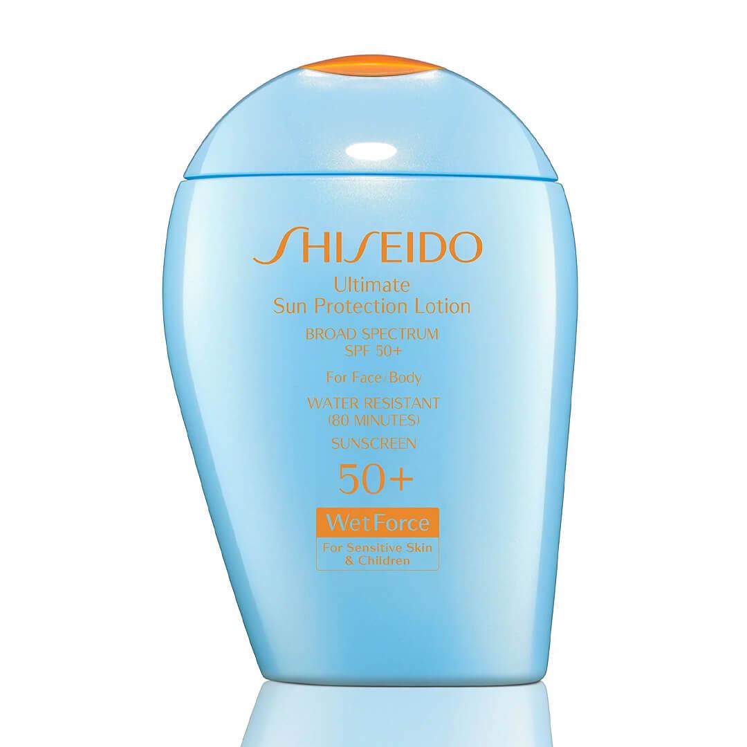 SHISEIDO Ultimate Sun Protection Lotion WetForce for Sensitive Skin and Children SPF 50+ Sunscreen