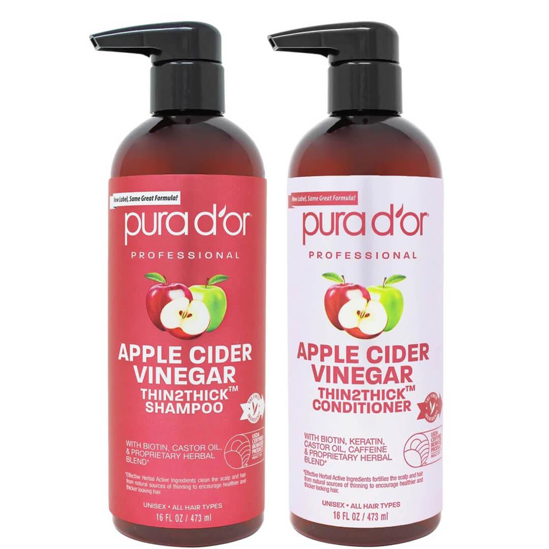 PURA D’DOR Apple Cider Vinegar Shampoo and Conditioner