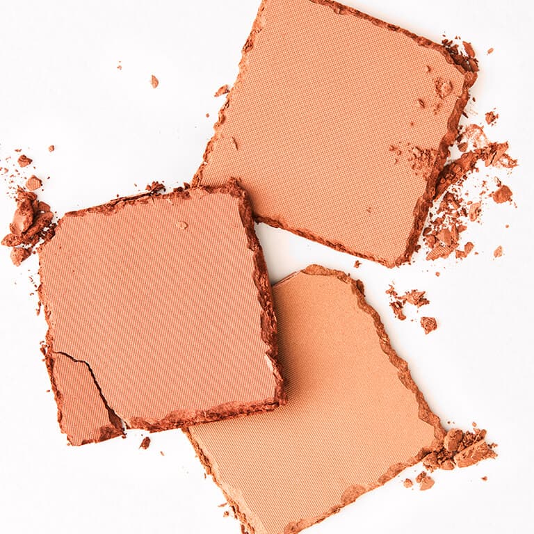 A swatch image of three different shades of bronzer products