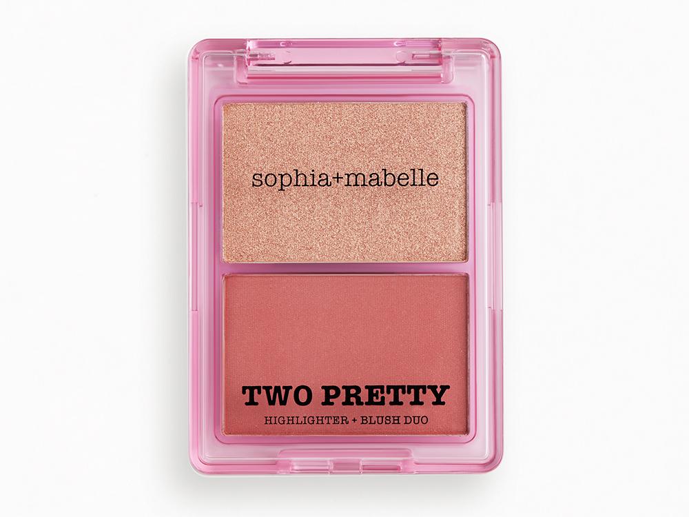 SOPHIA + MABELLE TWO PRETTY Blush & Highlighter Palette in Bubbly + Champagne Toast