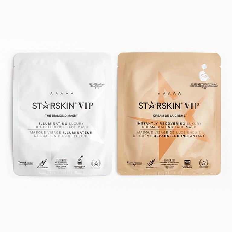 An image of STARSKIN VIP Cream De La Crème Instantly Recovering Luxury Cream Coating Face & THE DIAMOND MASK™ VIP Set.