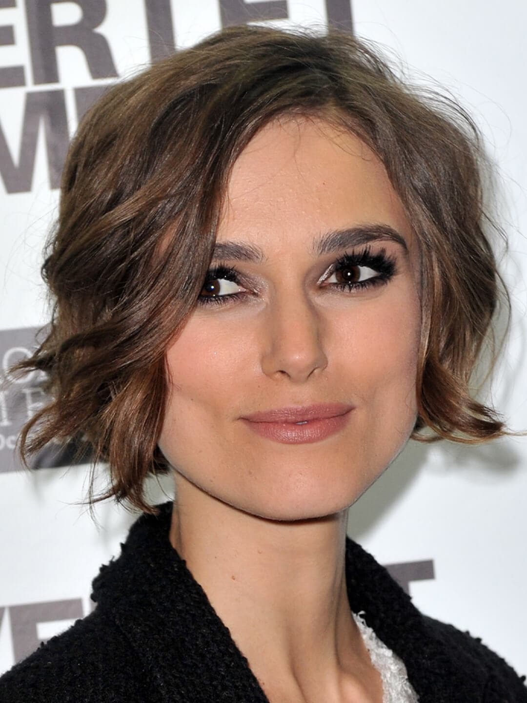 Keira Knightley sporting a textured bob hairstyle