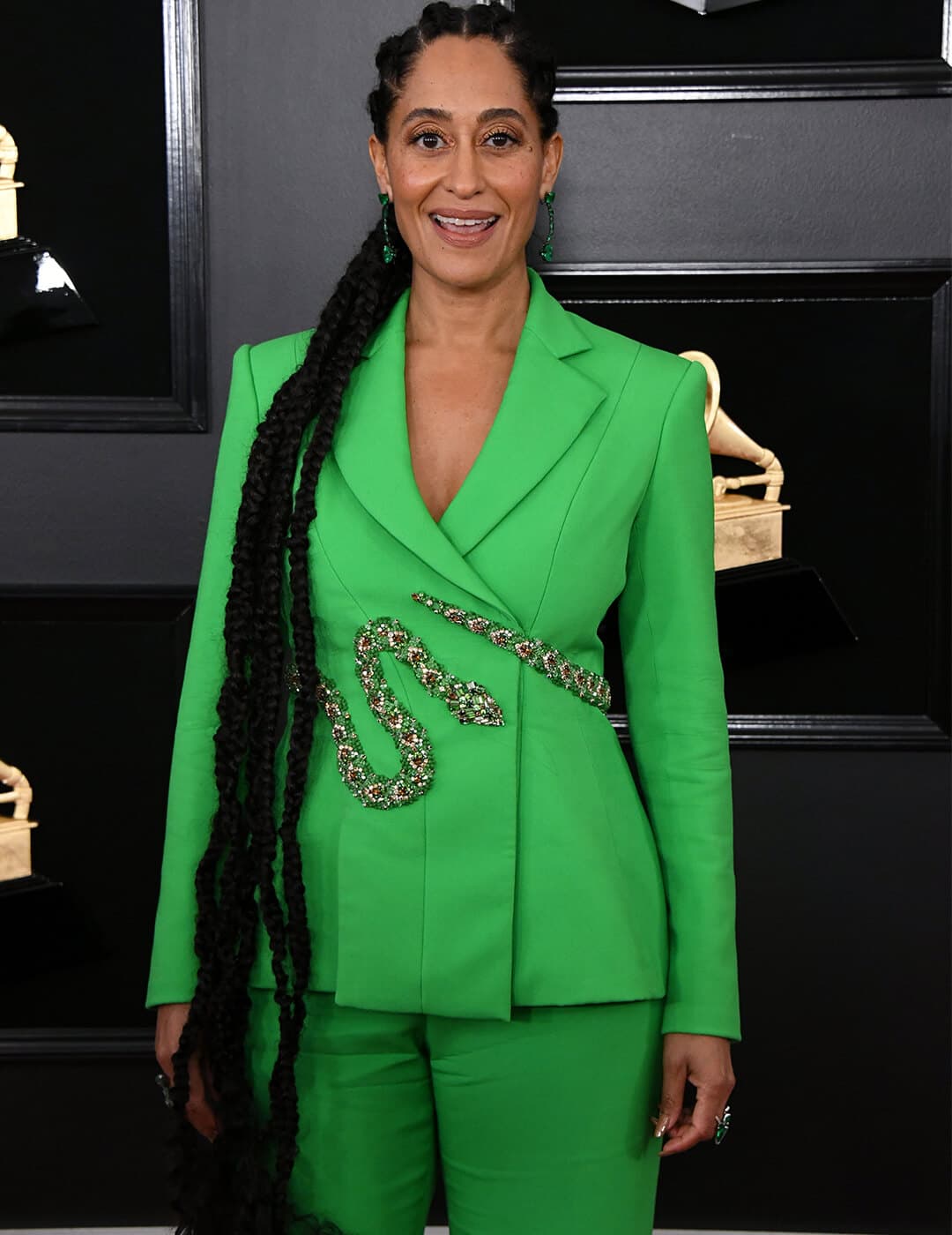 Tracee Ellis Ross smiling and rocking a very long goddess braids hairstyle
