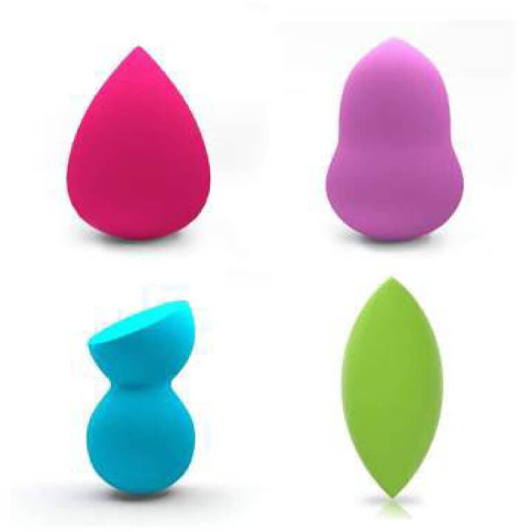 Different shapes of makeup sponges or beauty blenders