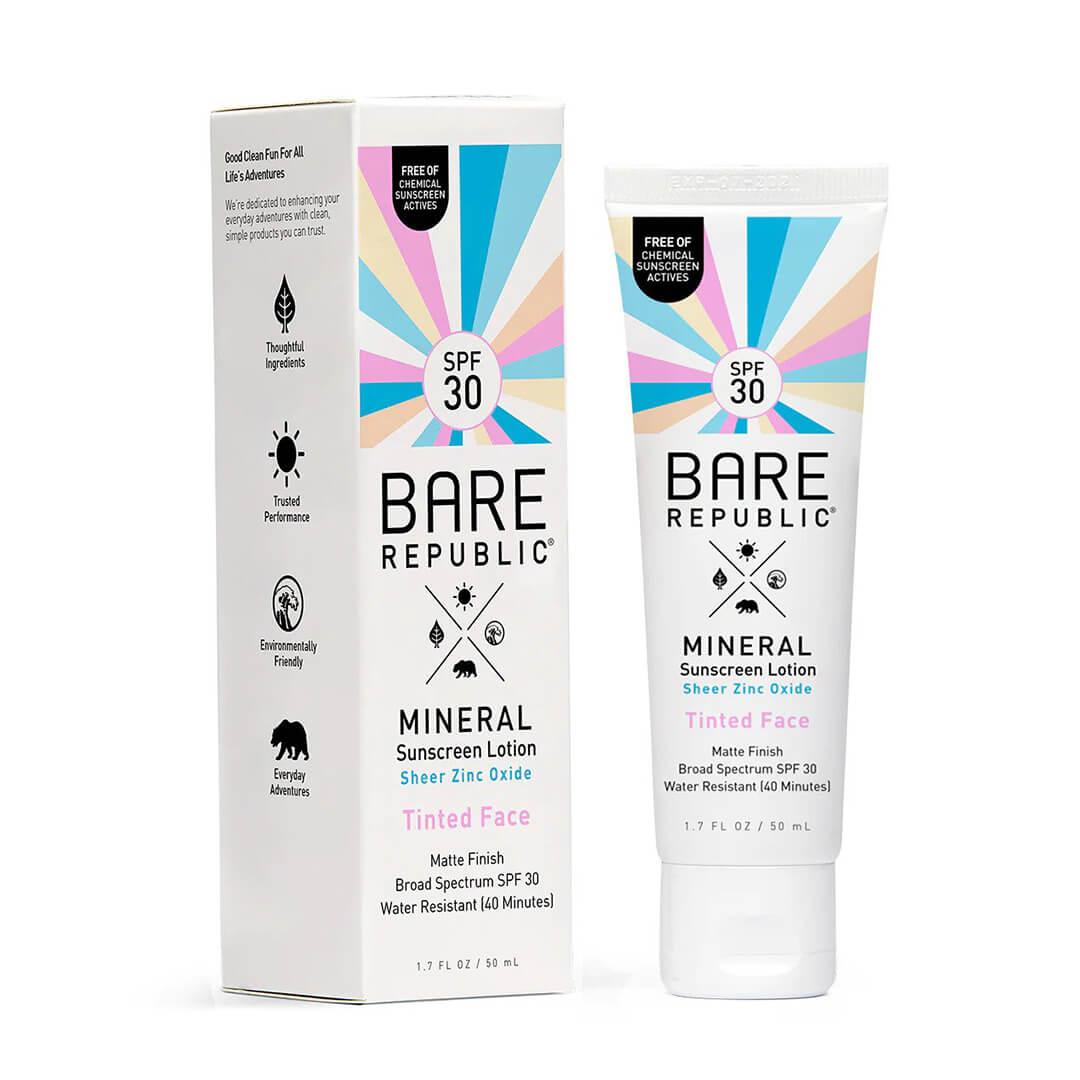BARE REPUBLIC SPF 30 Tinted Mineral Face Sunscreen Lotion