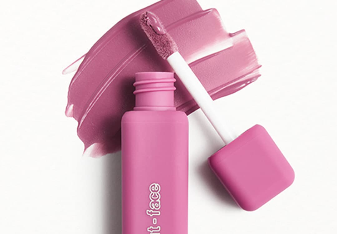 ABOUT-FACE Matte Fluid Eye Paint in Matte Soft Orchid swatched on white background
