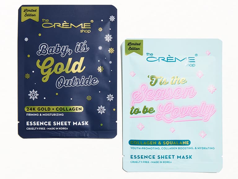 THE CRÈME SHOP Holiday Sheet Mask Duo Tis The Season To Be Lovely Baby It s Gold Outside