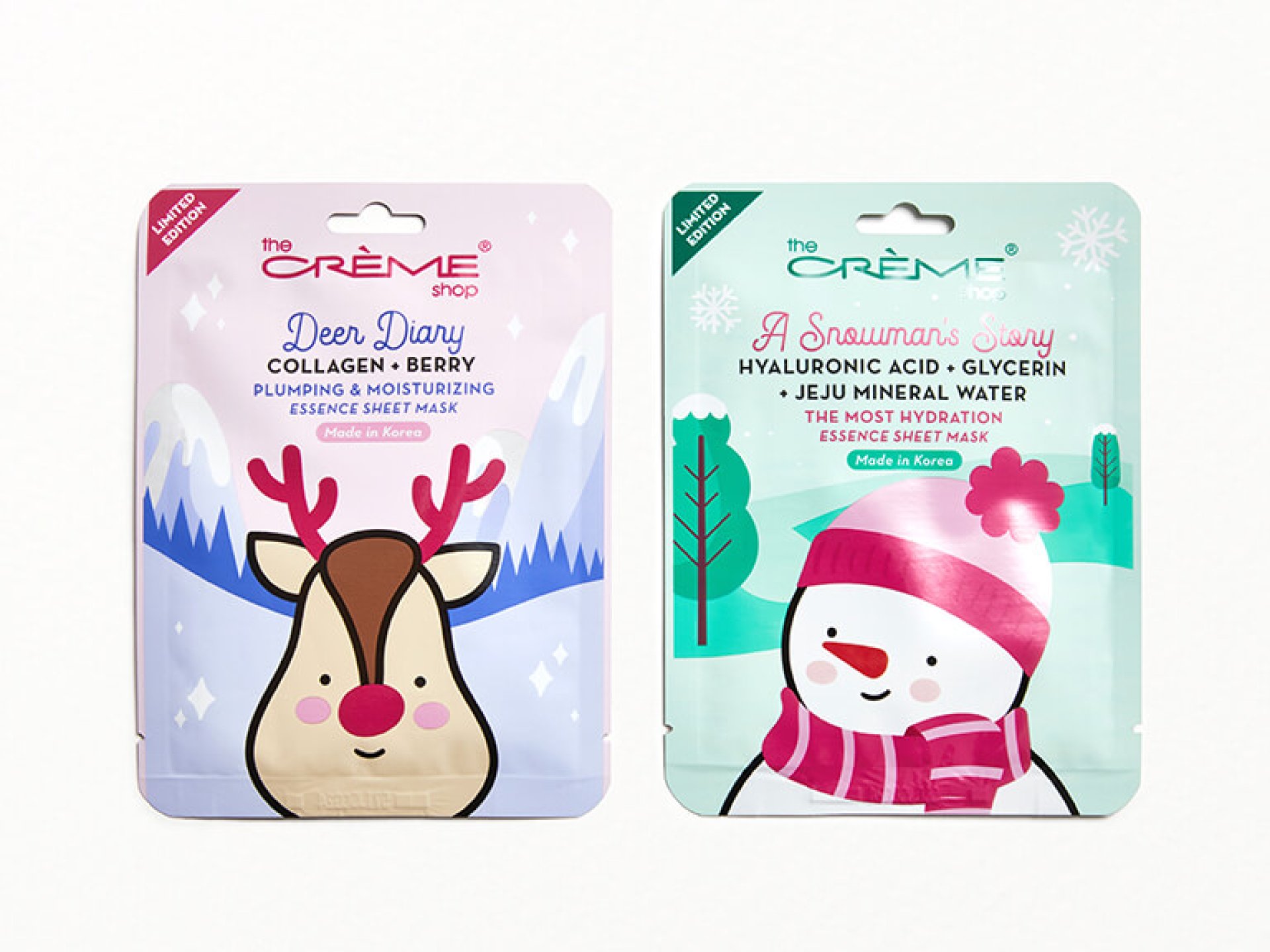 THE CRÈME SHOP Holiday Sheet Mask Duo in A Snowman s Story and Deer Diary