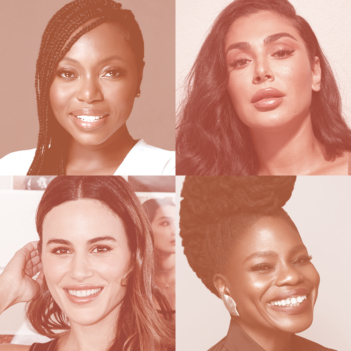 Photos of diverse successful women that owns beauty brands with a sepia tone filter
