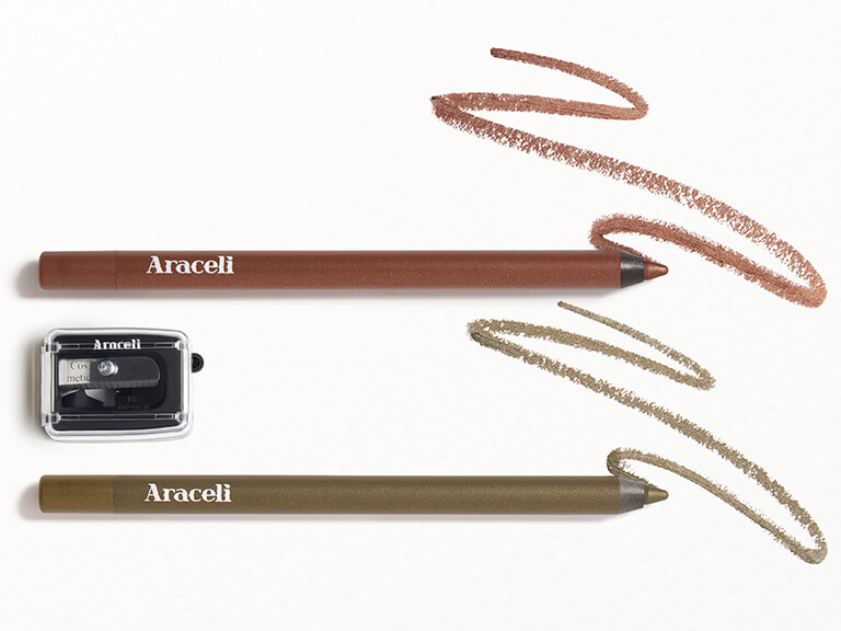 ARACELI_BEAUTY_Ojos_Perfectos_Gel_Pencil_Eyeliner_Dúo_ _Cosmética_Sharpener_in_BronzeBronce_ _OliveOlivo_with_Sharpener