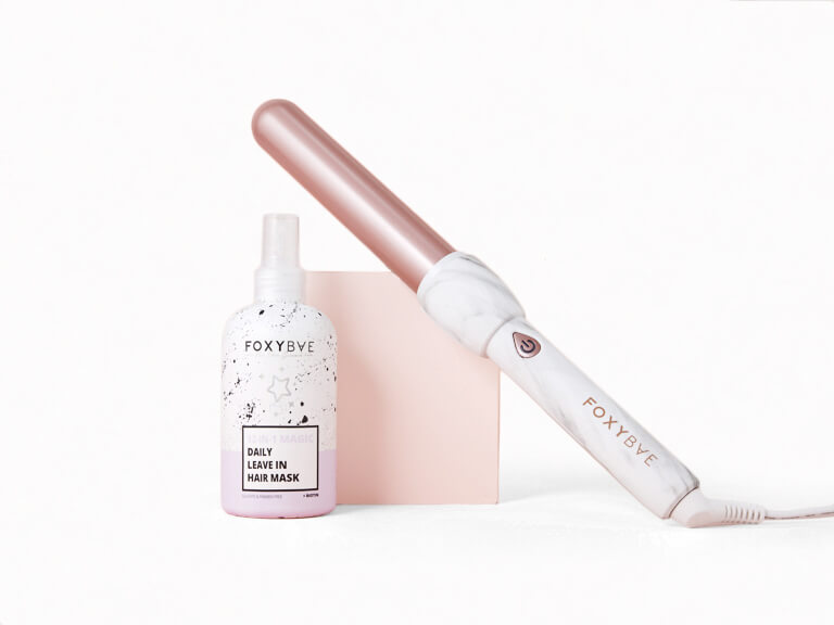 foxybae white marble curling wand