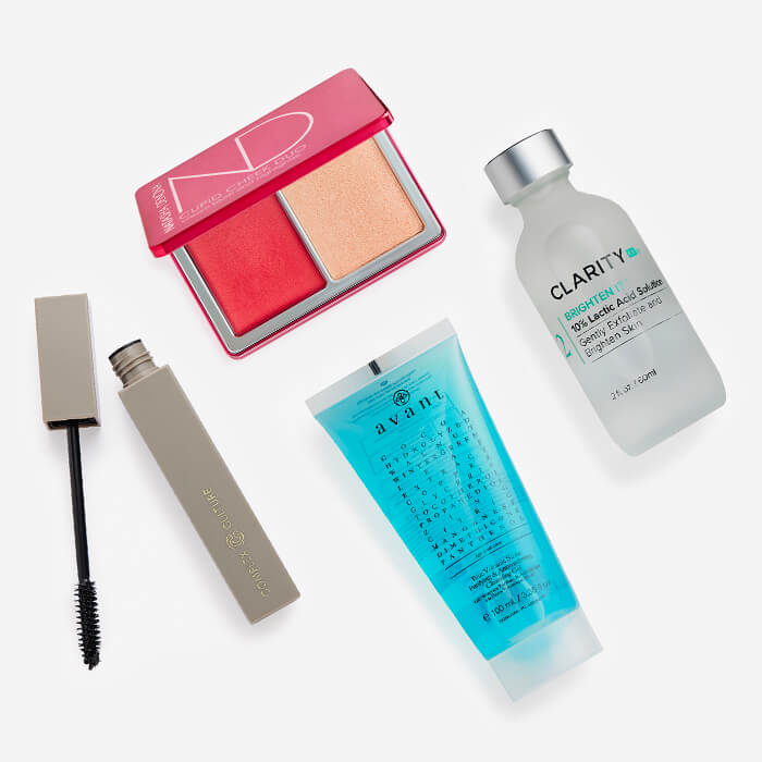 Makeup and skincare products from the September 2022 IPSY Glam Bag Plus on white background