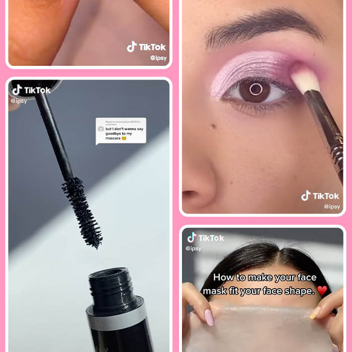 Collage of TikTok beauty hacks screenshots