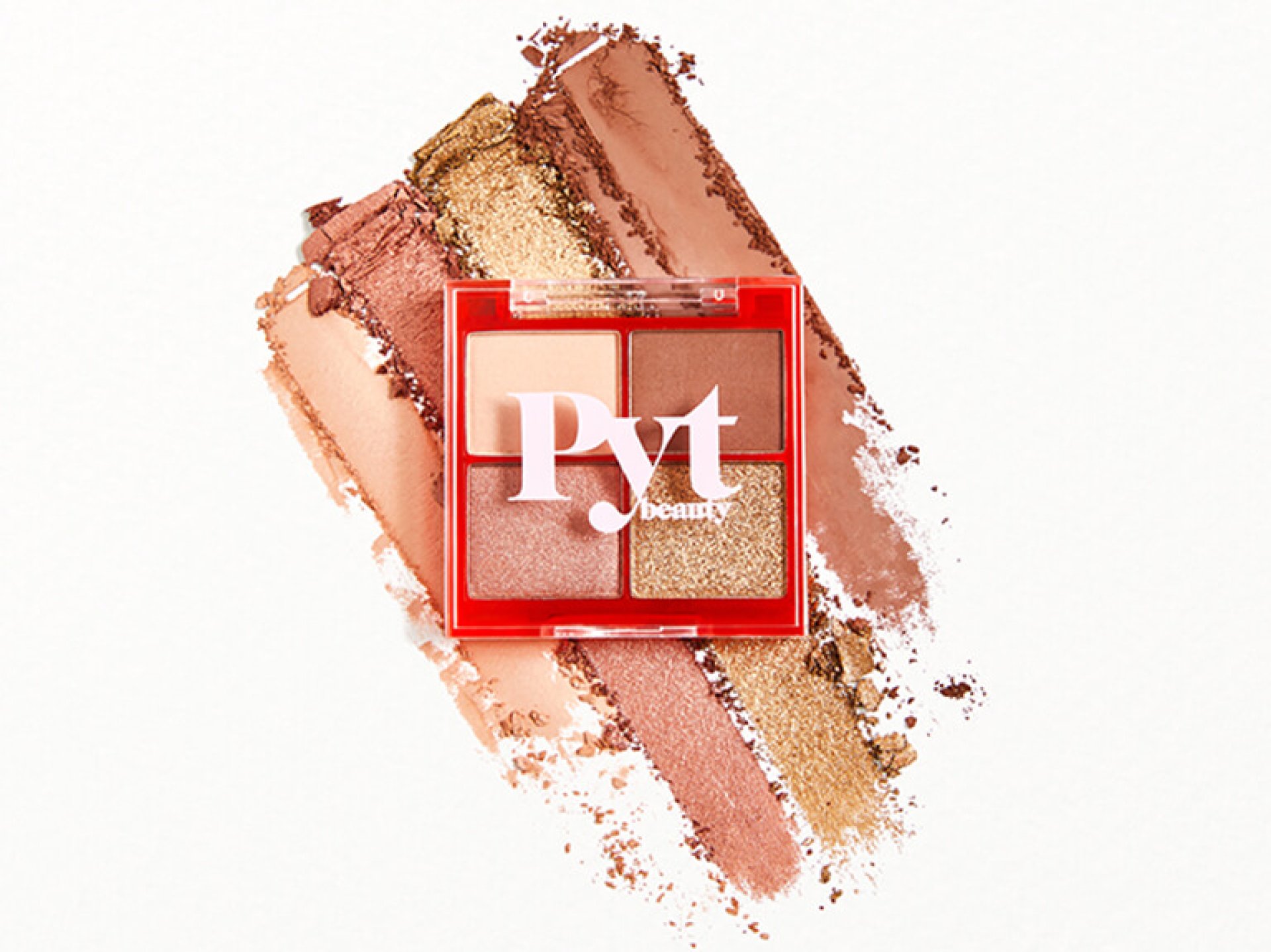 P-Y-T BEAUTY Upcycle Eyeshadow Palette - Warm Lit Nude Mini in Sand Dune, Slow Burn, Bonfire, and Golden Hour