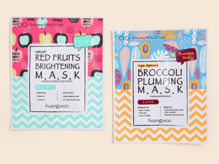 Broccoli Plumping Mask & Red Fruits Brightening Mask by HUANGJISOO