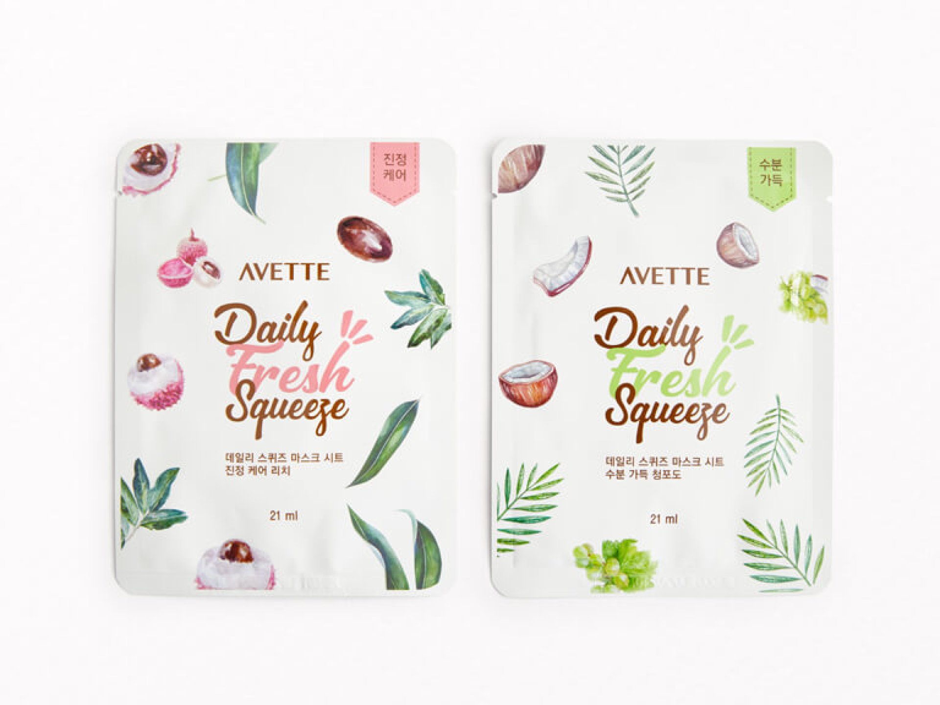 AVETTE Daily Fresh Squeeze Sheet Mask Duo in Grape and Lychee
