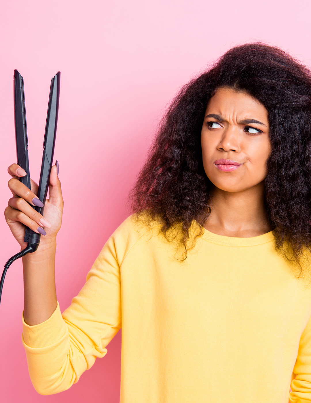 Straightening thick outlet curly hair