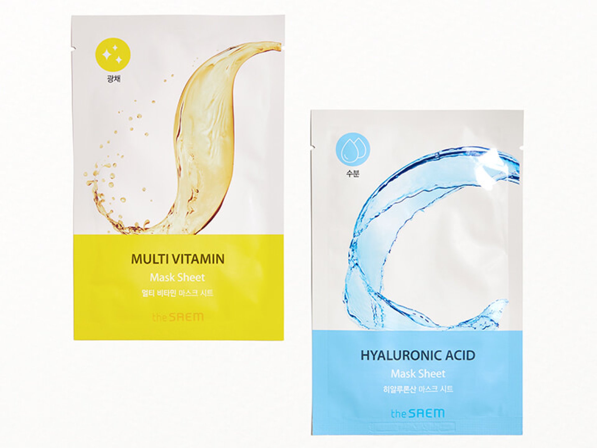 THE SAEM Bio Solution Hydrating Hylauronic Acid Mask + Bio Solution Radiance Multi Vitamin Mask Duo