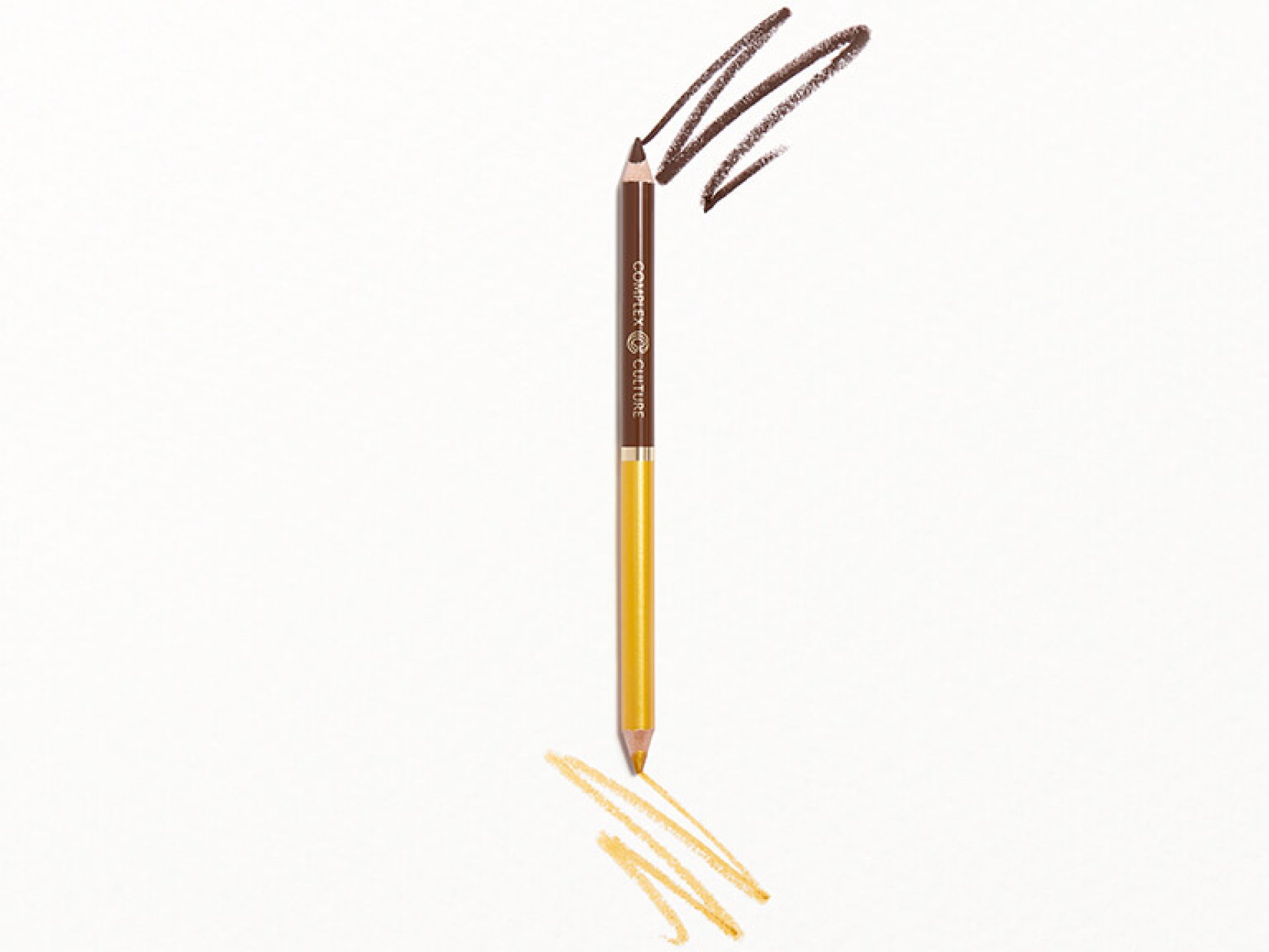 COMPLEX CULTURE Double Dimension Dual Ended Eyeliner Pencil in Matte Brown Metallic Gold