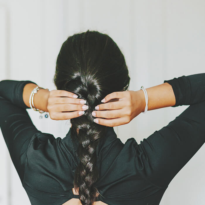 Dark Brown Tied Braids Long Hair