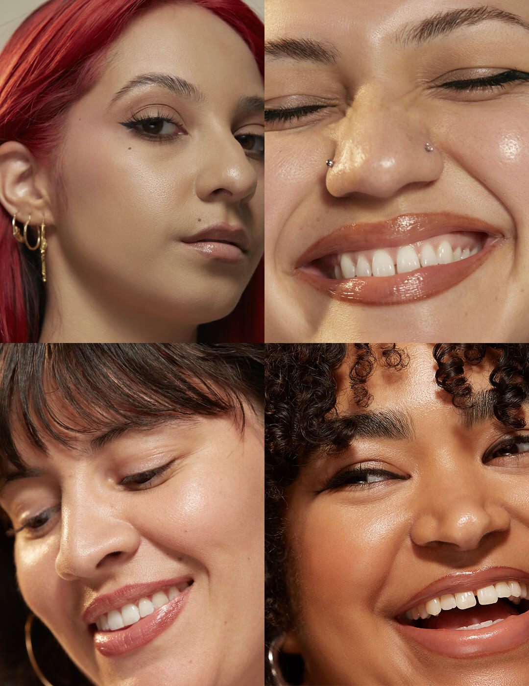Collage image of portraits of smiling young women