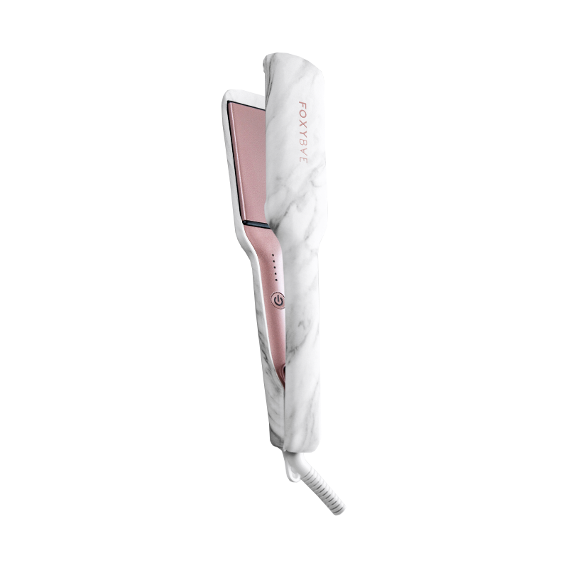 White Marble Rose Gold Flat Iron 1.75